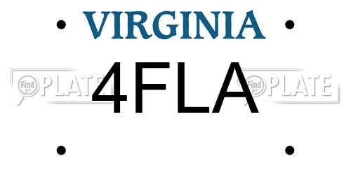 4FLA Virginia License Plate