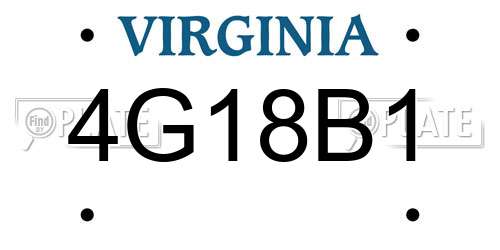 4G18B1 Virginia License Plate