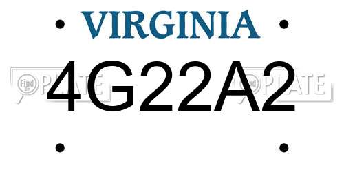 4G22A2 Virginia License Plate