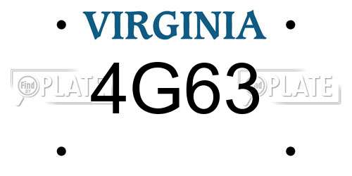 4G63 Virginia License Plate