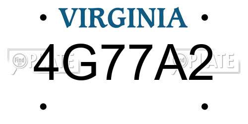 4G77A2 Virginia License Plate