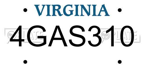 4GAS310 Virginia License Plate