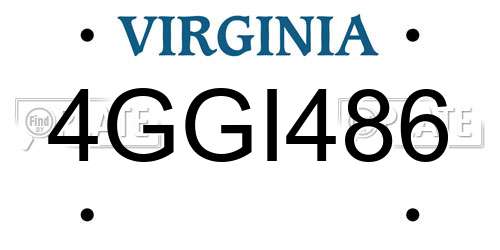 4GGI486 Virginia License Plate