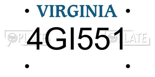 4GI551 Virginia License Plate