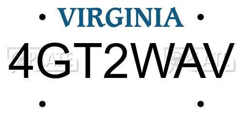 4GT2WAV Virginia License Plate