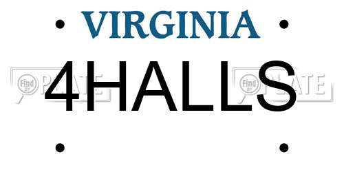 4HALLS Virginia License Plate