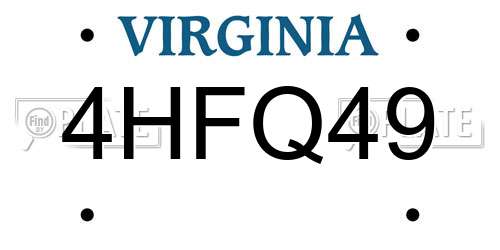 4HFQ49 Virginia License Plate
