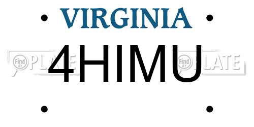 4HIMU Virginia License Plate