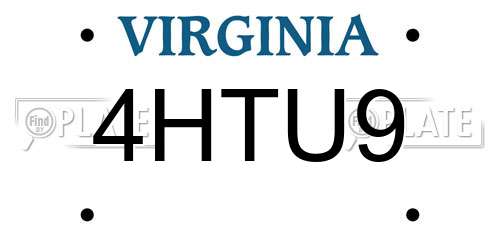 4HTU9 Virginia License Plate