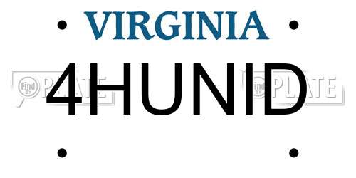4HUNID Virginia License Plate