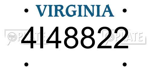 4I48822 Virginia License Plate