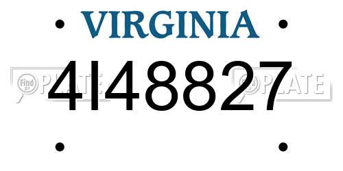 4I48827 Virginia License Plate