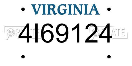 4I69124 Virginia License Plate