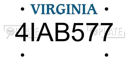 4IAB577 Virginia License Plate