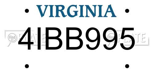 4IBB995 Virginia License Plate