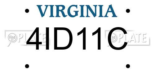4ID11C Virginia License Plate