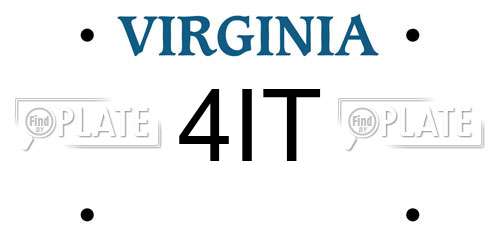 4IT Virginia License Plate