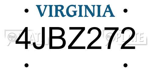 4JBZ272 Virginia License Plate