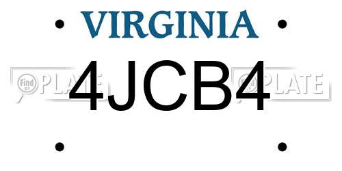 4JCB4 Virginia License Plate