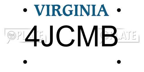 4JCMB Virginia License Plate
