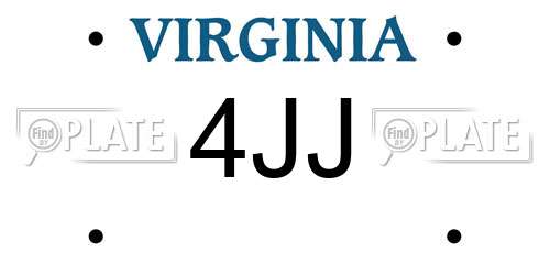 4JJ Virginia License Plate