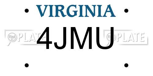 4JMU Virginia License Plate