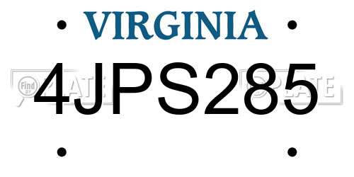 4JPS285 Virginia License Plate