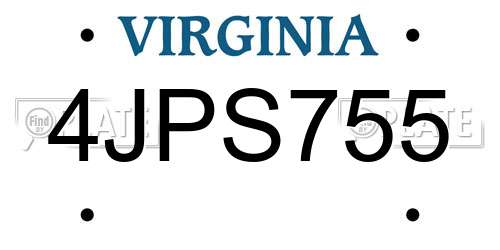 4JPS755 Virginia License Plate