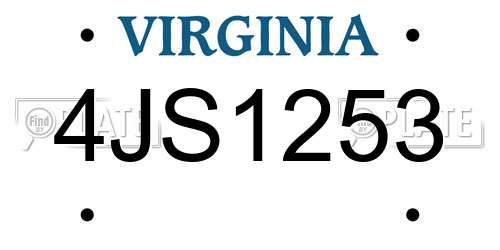 4JS1253 Virginia License Plate