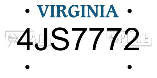 4JS7772 Virginia License Plate