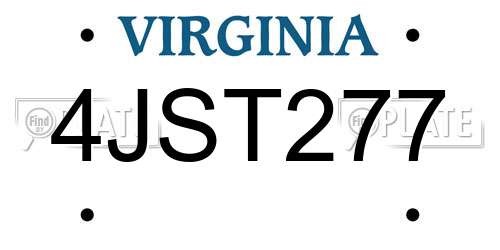 4JST277 Virginia License Plate