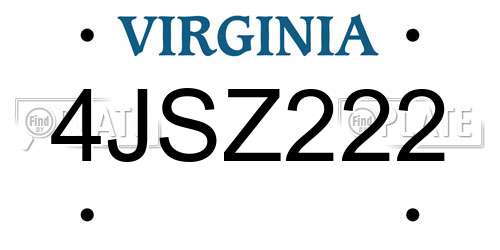 4JSZ222 Virginia License Plate