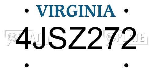 4JSZ272 Virginia License Plate