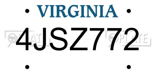 4JSZ772 Virginia License Plate