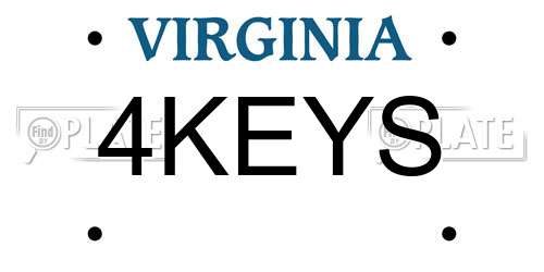 4KEYS Virginia License Plate