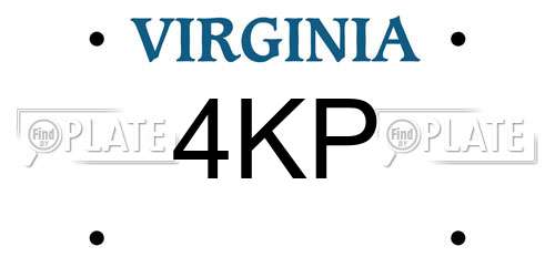 4KP Virginia License Plate