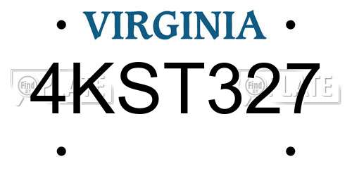 4KST327 Virginia License Plate