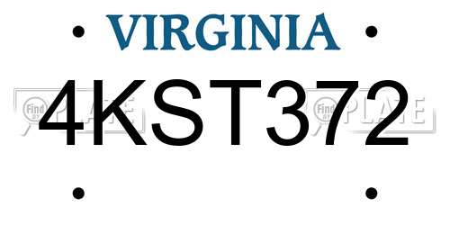 4KST372 Virginia License Plate