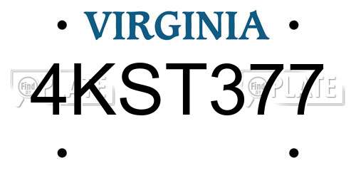 4KST377 Virginia License Plate