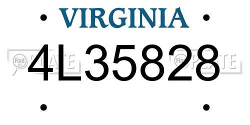 4L35828 Virginia License Plate