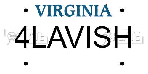 4LAVISH Virginia License Plate