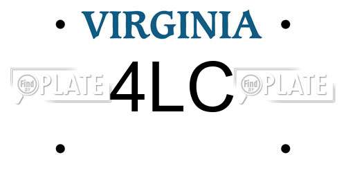 4LC Virginia License Plate