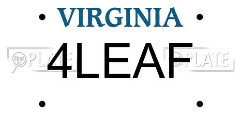 4LEAF Virginia License Plate