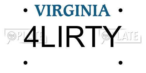 4LIRTY Virginia License Plate