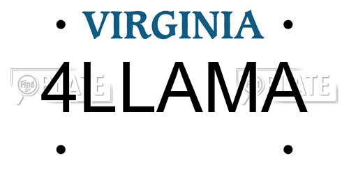 4LLAMA Virginia License Plate