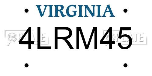 4LRM45 Virginia License Plate