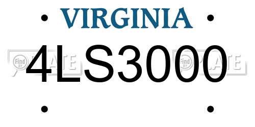 4LS3000 Virginia License Plate