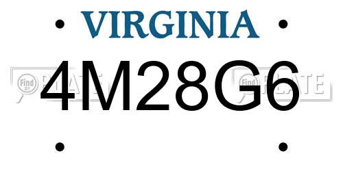 4M28G6 Virginia License Plate