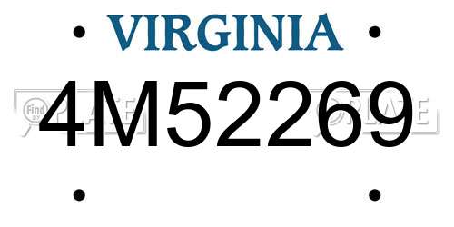 4M52269 Virginia License Plate