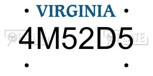 4M52D5 Virginia License Plate
